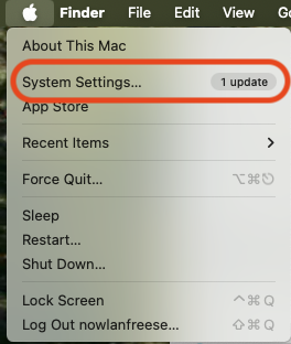 Open Mac System Settings